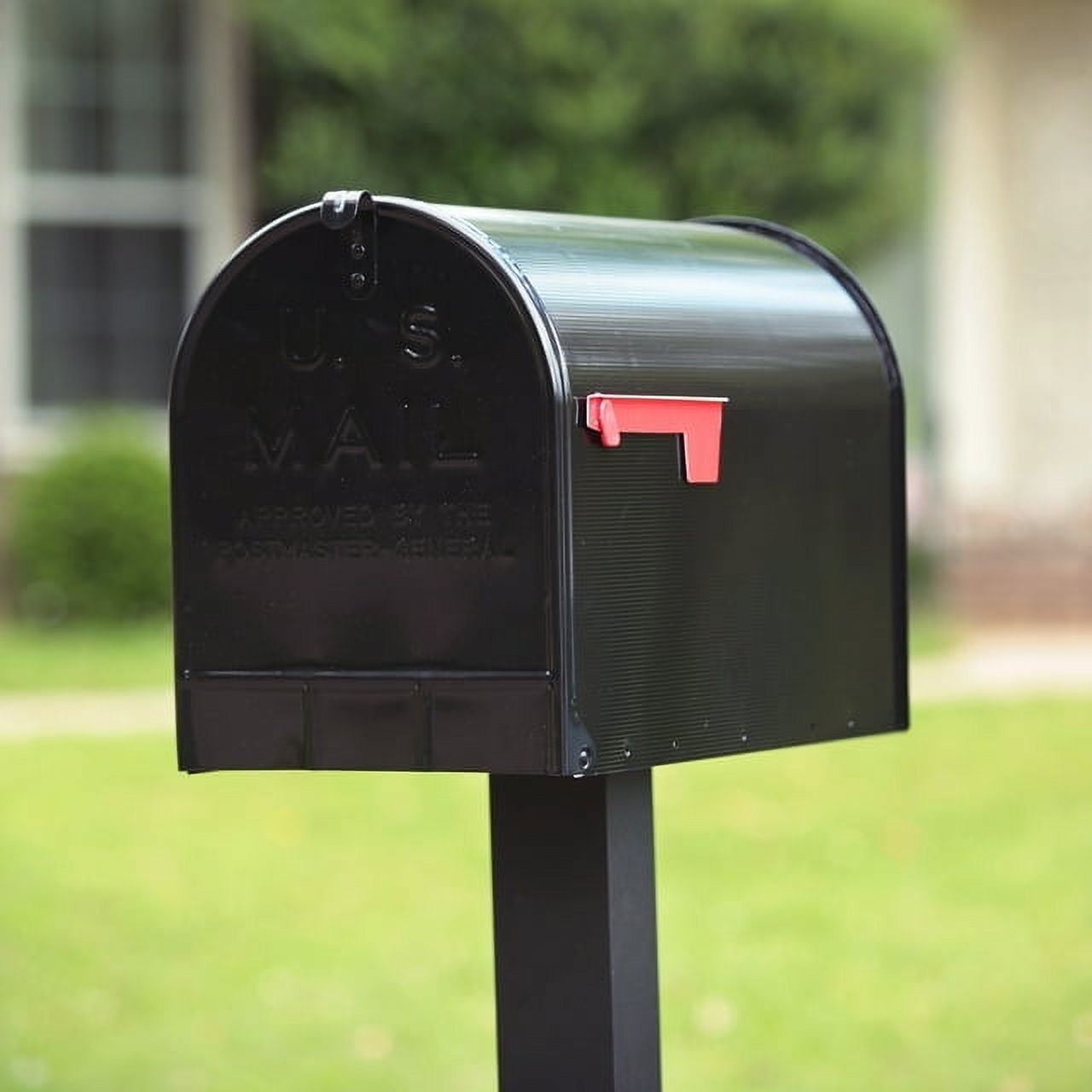 Architectural Mailboxes Stanley Galvanized Steel, Extra Large, Post-Mount Mailbox in Black