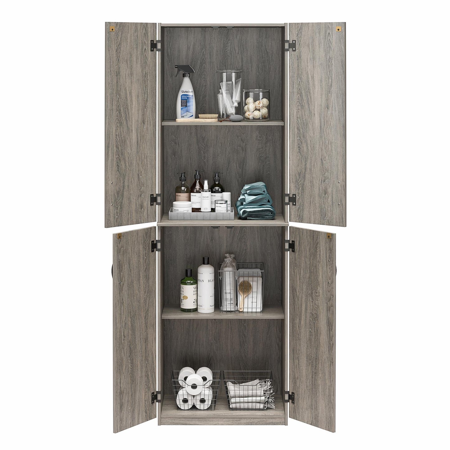 Mainstays 72" 4-Door Storage Cabinet, Gray