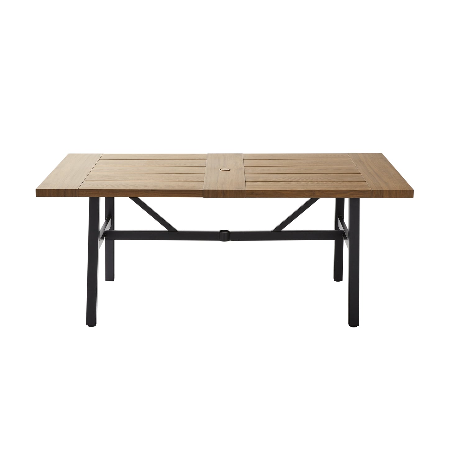 Better Homes & Gardens Kennedy Pointe 70" Steel Outdoor Dining Table, Brown/Black