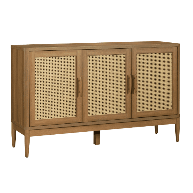 Better Homes & Gardens Springwood Caning Sideboard, Light Honey Finish