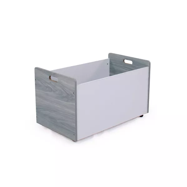Humble Crew Kids' Rolling Toy Box with Wheels Gray: MDF Frame, 27" H x 16" D x 27" W, 1 Compartment, Decorative Bookshelf