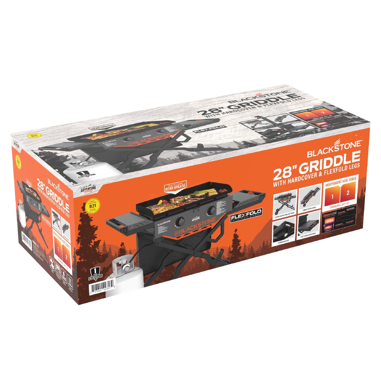 Blackstone Adventure Ready 2-Burner 28" Propane Omnivore Griddle with Flexfold Legs