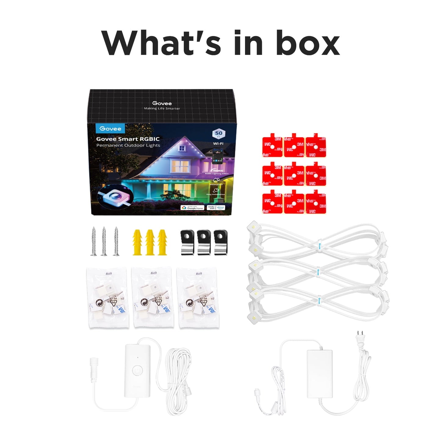 Govee 50ft Smart RGBIC Permanent Outdoor Lights