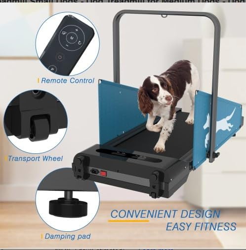 TROPOW Dog Treadmill for Small Dogs,2.5 Hp Foldable Dog Treadmill for Medium Dogs,Doggy Running Machine,2 in 1 Dog Pacer Treadmill Pad for Home,220lbs Weight Capacity,Walking Pad Treadmill