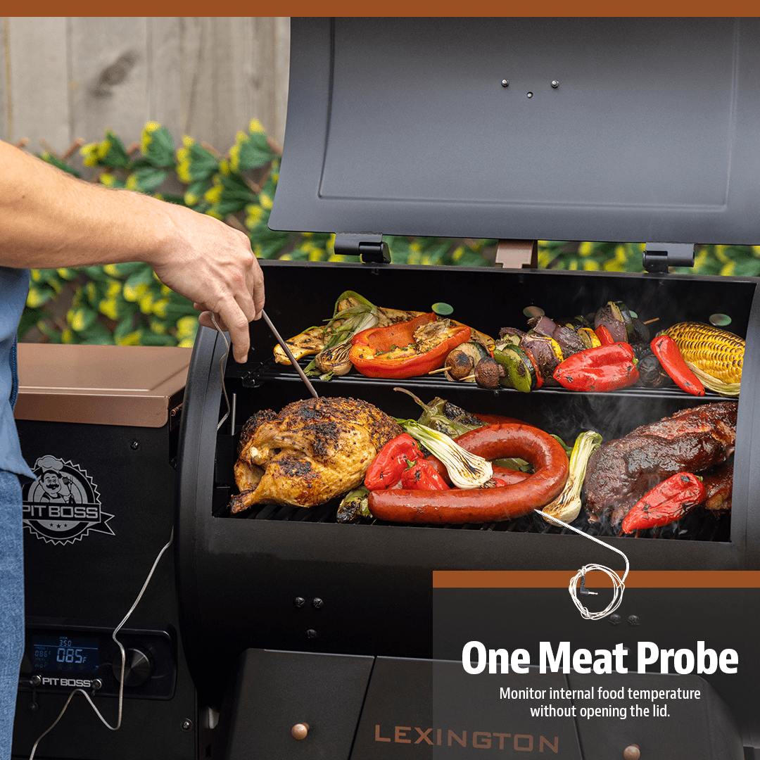Pit Boss Lexington 500 Sq in Wood Fired Pellet Grill and Smoker – Onyx Series