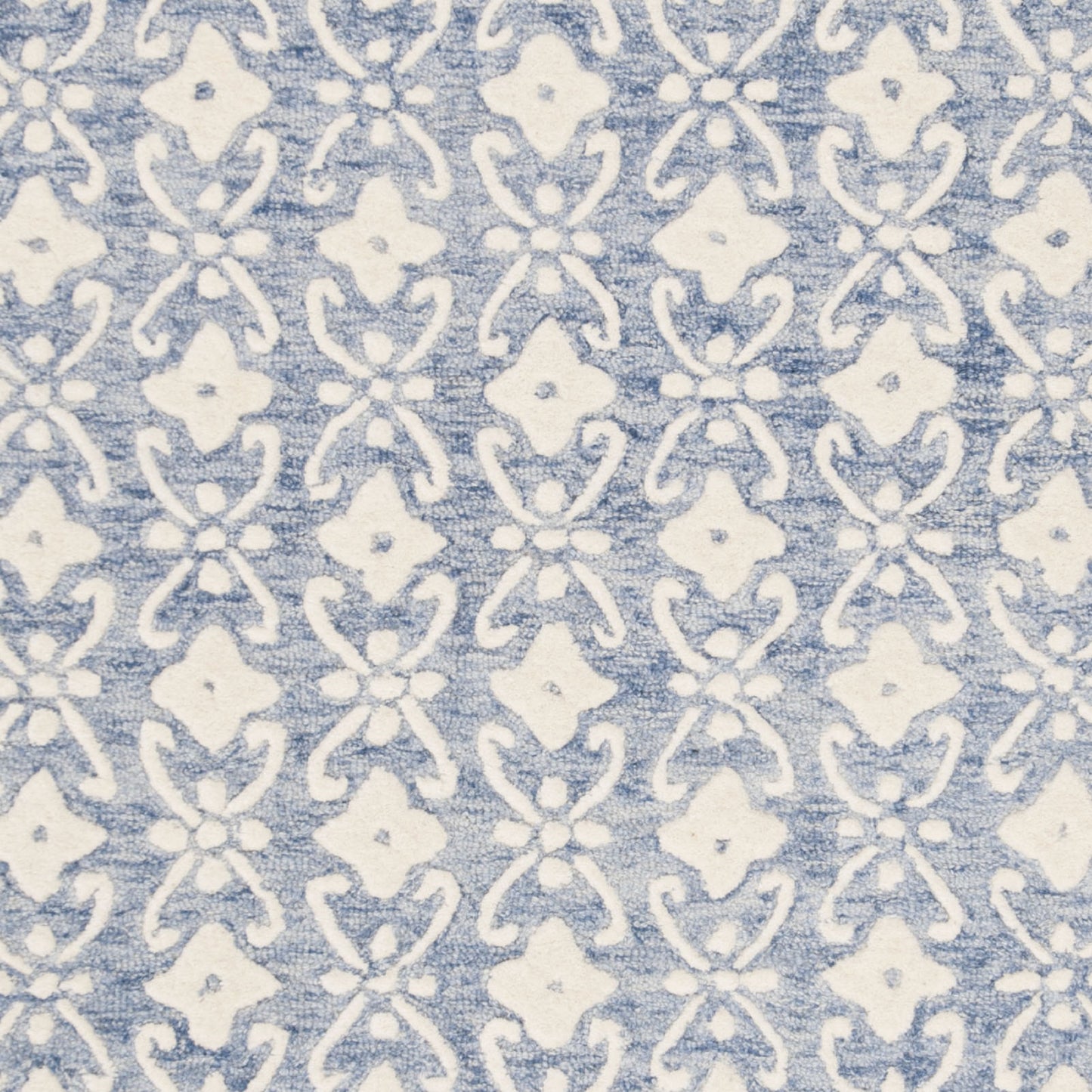 SAFAVIEH Blossom Azura Geometric Wool Area Rug, Blue/Ivory, 8' x 10'