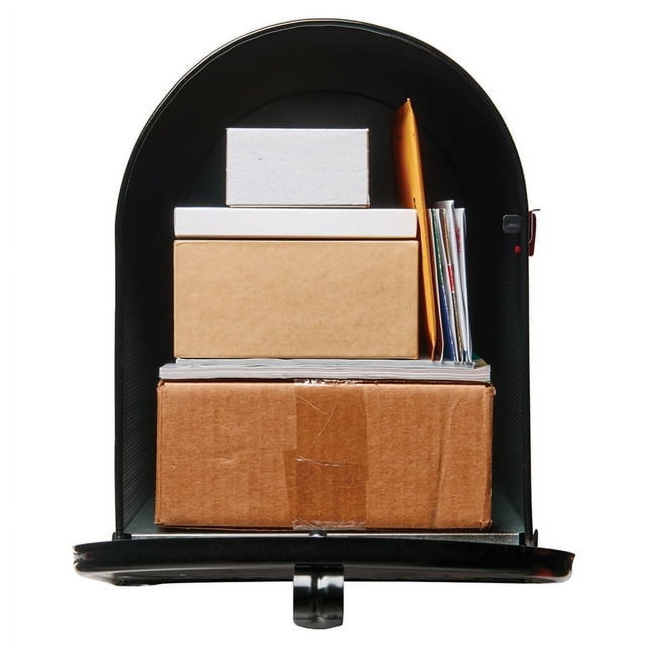 Architectural Mailboxes Stanley Galvanized Steel, Extra Large, Post-Mount Mailbox in Black