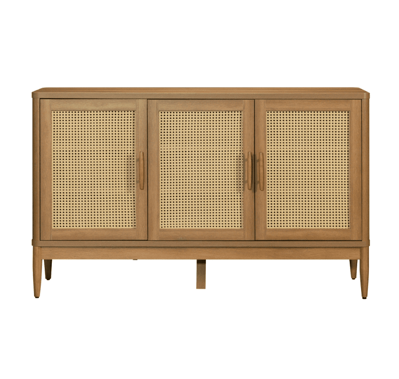 Better Homes & Gardens Springwood Caning Sideboard, Light Honey Finish