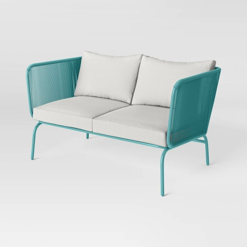 Fisher Outdoor Patio Loveseat Blue-Green - Project 62