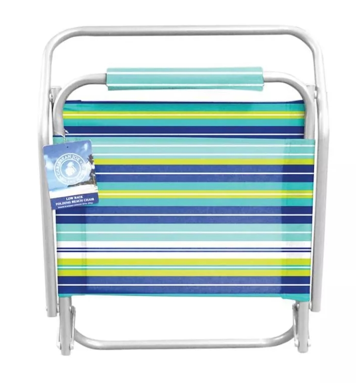 Caribbean Joe Low Steel Outdoor Portable Beach Chair