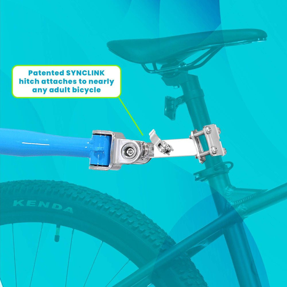 Kazam Besti Bike Link Trailer Folding Frame LED Safety Light Blue