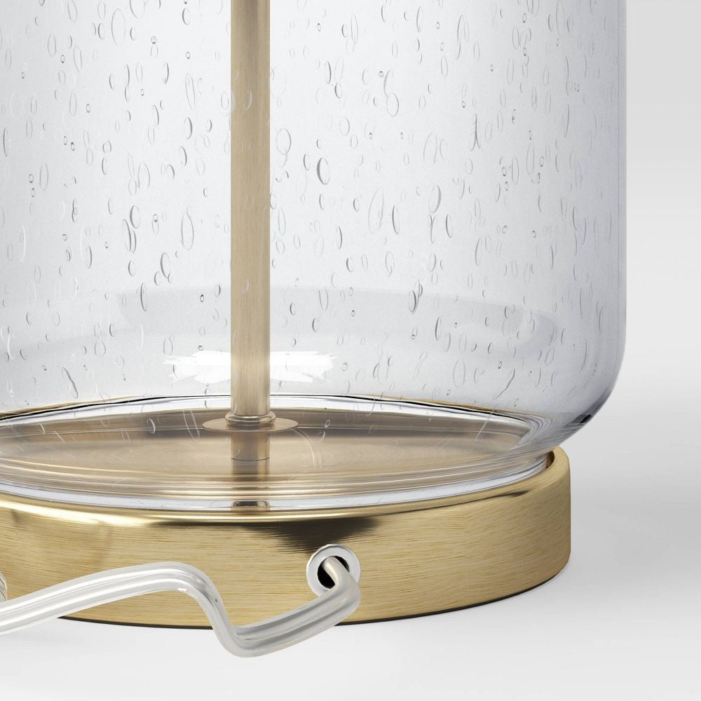 Bubble Glass with Brass Detail Large Lamp Base Clear - Threshold