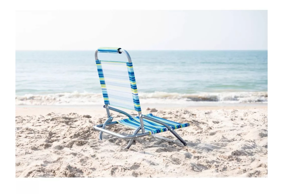 Caribbean Joe Low Steel Outdoor Portable Beach Chair