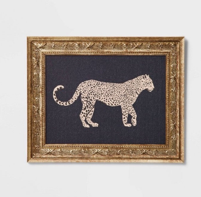 10 x 8 CHEETAH Framed Wall Art Canvas STUDIO MCGEE Target THRESHOLD Gold Animal