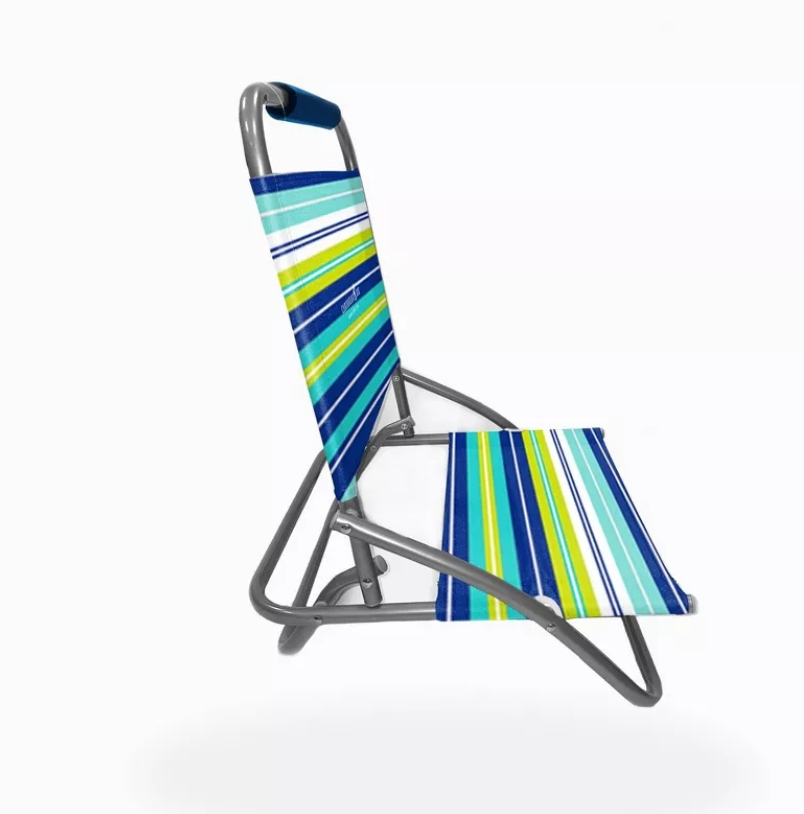 Caribbean Joe Low Steel Outdoor Portable Beach Chair