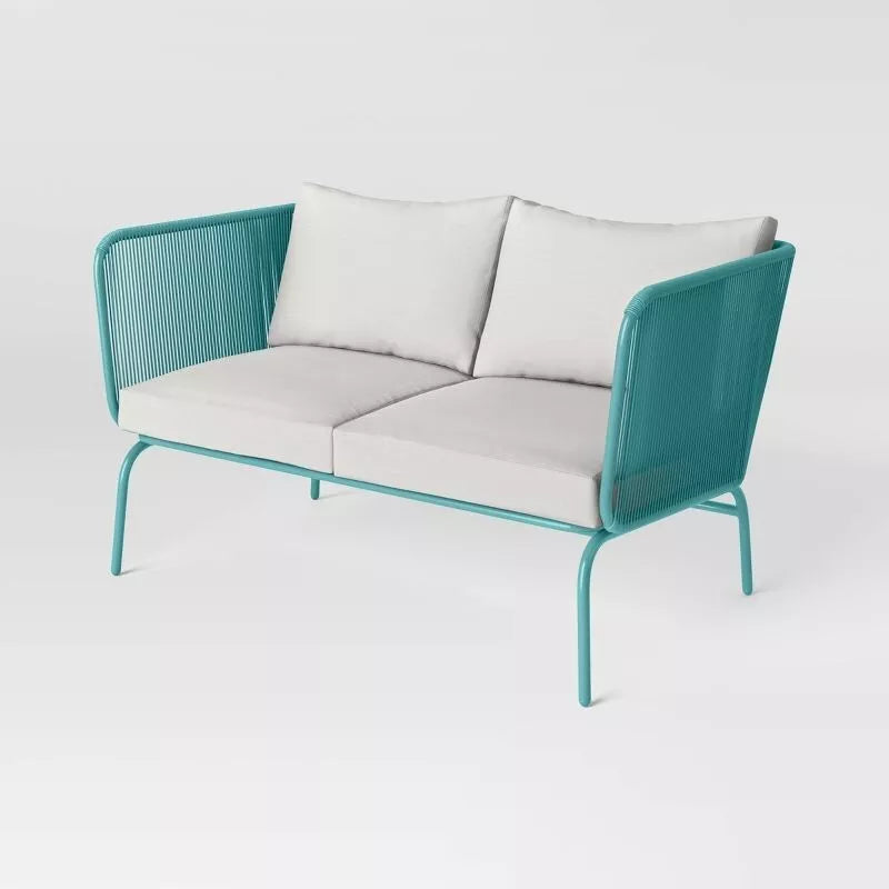 Fisher Outdoor Patio Loveseat Blue-Green - Project 62