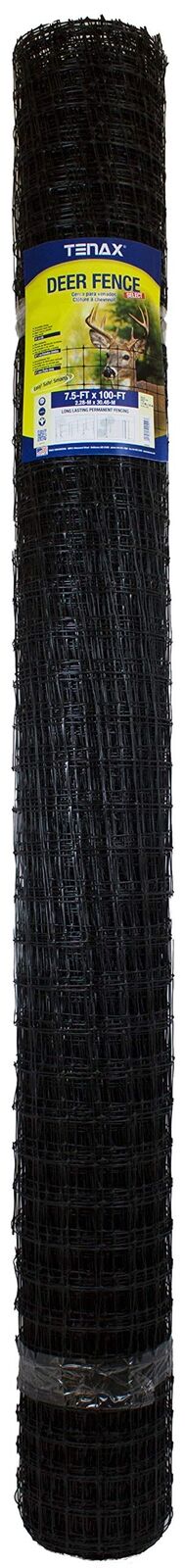 Tenax 60100109 Select Deer Fence Black 7.5-Feet by 100-Feet Rainforest