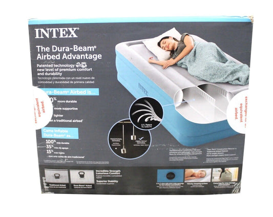 Intex Raised 16" Air Mattress with Hand Held 120V Pump - Queen Size
