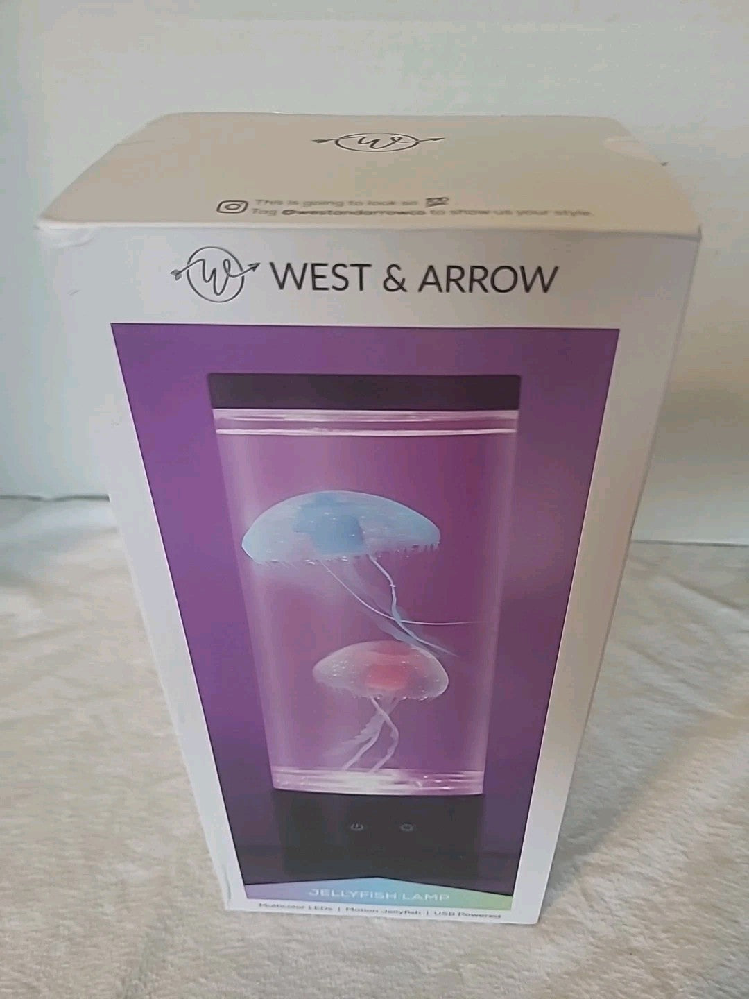 12" RGB Jellyfish Lamp with USB Black - West & Arrow: LED, Ocean Theme, No Assembly